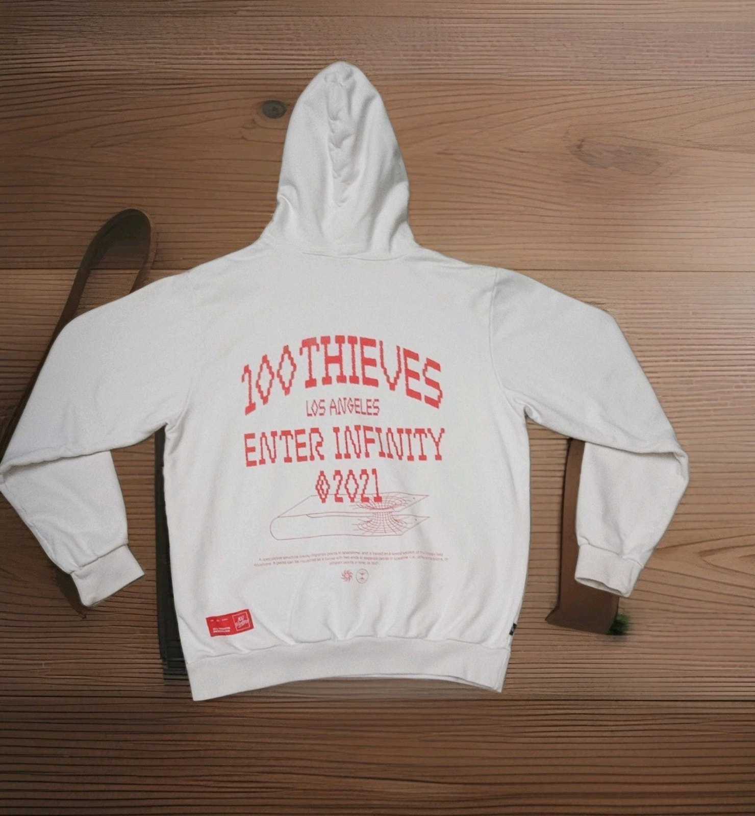 100 Thieves Enter Infinity Menâs Xl White Hoodie Sweater 100% Cotton Made In Usa